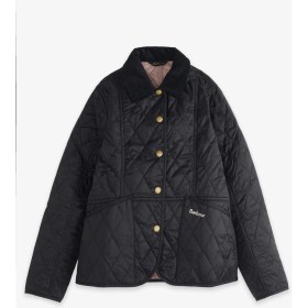 Resim Barbour Summer Liddesdale Kız Kapitone Ceket BK71 Black Gardenia 