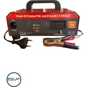 Resim Polat Tam Otomatik 13.8VOLT 15AMPER LCD Göstergeli Akü Şarj Cihazı 