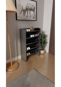 Resim Evvo 5 Katlı 5 Bölmeli Dekoratif Ayakkabılık Antrasit Antrasit 