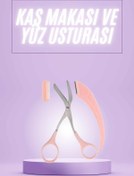 Resim Genel Markalar Taraklı Kaş Makası ve Ustura Seti Kaş Düzeltme Makası Kaş Bıyık Alma Aleti 