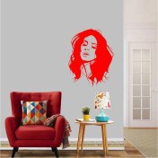 Resim Ne Verelim Size Sanatçı Lana Del Rey Silüetli Dekoratif Duvar Sticker, Çıkartma, Etiket Kırmızı 