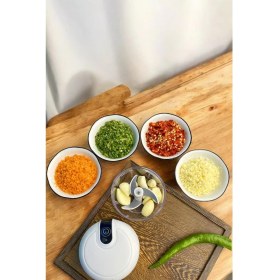 Resim Eilo Luxe Şarjlı Mini El Rondosu Doğrayıcı Taşınabilir 250 ml Çelik Bıçaklı - AA002C-67X5T4 