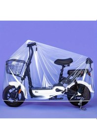 Resim Sunshine011 Transparan Beyaz 1 Adet Ağır Hizmet Bisiklet Motosiklet Yağmurluk Toz Geçirmez Kılıf Şeffaf Beyaz 