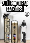 Resim Tıraş Makinesi Üç Başlıklı Saç Sakal ve Vücut Tıraşına Uygun 