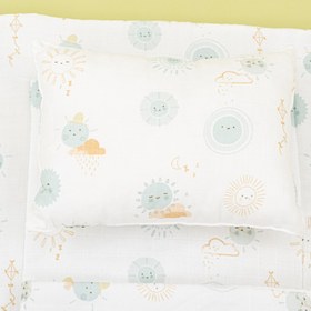 Resim Alt Açma Matı ve Yastık - Çift Taraflı - Su Yeşili Güneş 