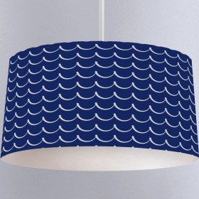 Resim instababyrooms Mavi Dalgalı Deniz Desenli Çocuk Odası Dijital Baskılı Sarkıt Avize 