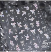 Resim Denizyıldızı Japon Balığı Denizanası Denizatı Kabarcıklar Kabuklu Okyanus Gevrek Balina Sazan Yapışkanlı Nail Art Etiketler Manikür Çıkartmaları Black Whıte 