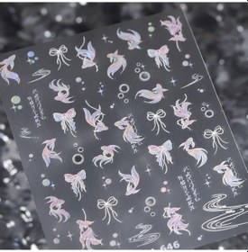 Resim Denizyıldızı Japon Balığı Denizanası Denizatı Kabarcıklar Kabuklu Okyanus Gevrek Balina Sazan Yapışkanlı Nail Art Etiketler Manikür Çıkartmaları Black Whıte 