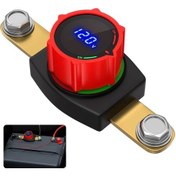 Resim Globalbloom 1 Adet 12v-48v Yan Post Akü Kesme Şalteri With Led Voltmetreli Dc 5-60v Araba Tekne Karavan Atv Utv İçin 