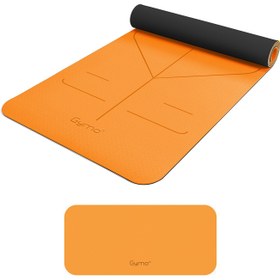 Resim Gymo Hizalamalı 6mm TPE Yoga Matı Pilates Minderi Diz Dirsek Koruyucu Matlı Set Turuncu 