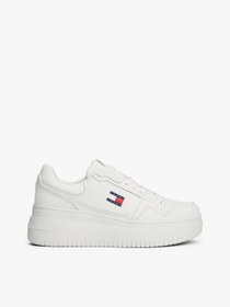 Resim Tommy Hilfiger Retro Platform Basketball Trainers With Leather 