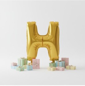 Resim Runaway Altın H Harf Balon Dev Boy Etkinlik Ve Vitrin Dekoru Çok Renkli 