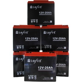 Resim SAFİR Jel Akü 12 V - 20 Ah 6'lı Set Elektrikli Scooter Aküsü 