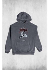 Resim Unisex Eskitme Lock And Load Kapüşonlu Sweatshirt Çok Renkli 