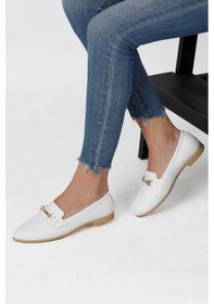 Resim Kadın Babet Zincir Tokalı Hafif Rahat Taban Şık Günlük Ayakkabı B 