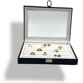 Resim Richbox Sosis Model Yüzük Takı Kutusu 18x25cm Siyah İçi Beyaz 