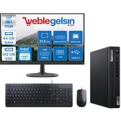 Resim Lenovothinkcentre M70Q Gen 3 Intel Core i7 12700T 64GB 512GB SSD Freedos Fhd 21.5 Mon Mini Masaüstü Bilgisayar TİNY11T30036TXM14 