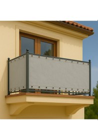 Resim Gencer Home Balkon Perdesi Kuş Gözü Ölçü Seçenekli Düz Koyu Gri Gri 