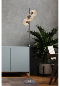 Resim Luzarana Perla Siyah -gold Metal Gövde Bal Camlı Tasarım Lüx Yerden Ay... Siyah 