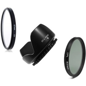 Resim Mettzchrom Siyah Canon 18-55mm Stm Lens Uyumlu 58 mm Uv Cpl Filtre Parasoley Seti 
