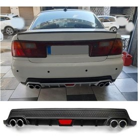 Resim Mazda 323 95-99 Uyumlu Body Kit Difüzör 4 Çıkış Yuvarlak Siyah Model 2 
