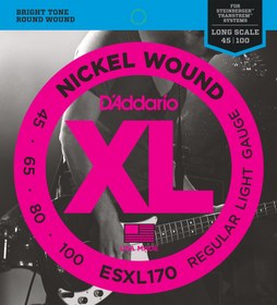 Resim D'Addario ESXL170 XL Nickel 4 Telli Bas Gitar Teli - Regular Light (45-100) 