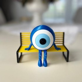 Resim Nazar Boncuğu Dekoratif Figür - Bacaklı Nazarlık Masaüstü Süsü (9x8 cm) - BANK DAHİL DEĞİLDİR 