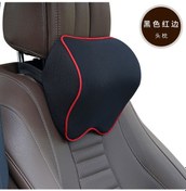 Resim Honmex Otomobil Boyun Yastığı - Hafıza Pamuklu, Dayanıklı Ve Kompakt - Siyah Kırmızı Kenar, Kalan Konforu Sağlar Tek Adet 