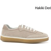 Resim GÖNDERİ(R) Erkek Vizon Nubuk Bağcıklı Hakiki Deri Comfort Sneaker 