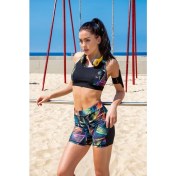 Resim Yeni Inci Siyah (Yoga-Fitness-Pilates-Koşu) Sporcu Tayt Alt Üst Takım 