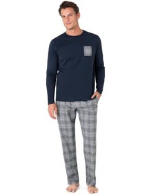 Resim Pierre Cardin Erkek Uzun Kollu Bisiklet Yaka Pijama Takım 6107-lacivert-l Çok Renkli 