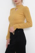 Resim ZhlButik Yarım Balıkçı Dekolteli Body Bluz 