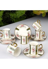 Resim Kosova Türk Kahve Fincanı Cyrus 6 Kişilik 12 Parça Çok Renkli 