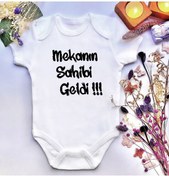 Resim irembaby Unisex Bebek Mekanın Sahibi Geldi Baskılı %100 Pamuklu Çıtçıtlı Body Zıbın 