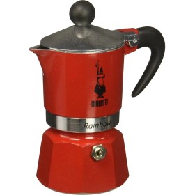 Resim Store - Rainbow: 1 Cup Ocak Üstü Espresso Pişirici - 60ML - Kırmızı Renk - Alüminyum Gövde - Patentli Güvenlik Valfi - Tüm Ocak Türleri Için Uygundur (Indüksiyon Hariç) 