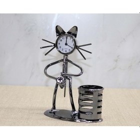 Resim Kedi Müzisyen Saat Ve Kalemlik Çok Renkli 