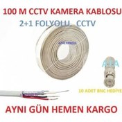 Resim Cctv Güvenlik Kamerası Kablosu 100Mt +10Bnc 