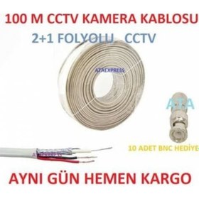 Resim Cctv Güvenlik Kamerası Kablosu 100Mt +10Bnc 