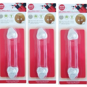 Resim Bebek Çocuk Güvenlik Dolap Çekmece Kilidi Güvenlik Seti-(Çok Amaçlı Kilit 3 Adet) Çok Renkli 