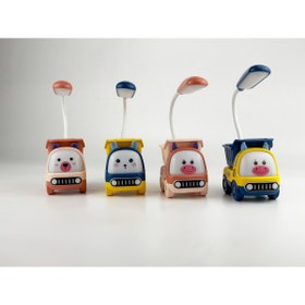 Resim bakgelal Çocuk Odası Sevimli Kamyon Masa Lambası, USB Şarjlı Okuma Işığı, Hayvan Figürlü Dekoratif Kamyon 