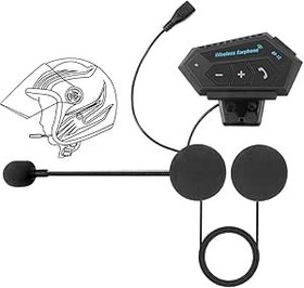 Resim Coverzone Motosiklet Bluetooth Kask Kulaklığı Kablosuz Handsfree Stereo Kulaklık Gürültü Azaltma Otomatik Arama Cevaplama BT-12 