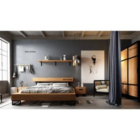 Resim Deryawood Noz Masif Ahşap Tek Kişilik Karyola 90X190 - Açık Ceviz Renk 