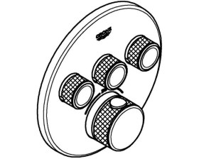 Resim Grohe Grohtherm Smartcontrol Üç Valfli Akış Kontrollü, Ankastre Termostatik Duş Bataryası - 29121DA0 