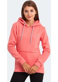 Resim Slazenger KESHIAN IN Kadın Kapüşonlu Cepli Mercan Sweatshirt 