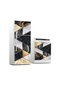 Resim Buzdolabı Ve Bulaşık Makinası Beyaz Eşya Sticker Kaplama Soyut Mozaik Desen 