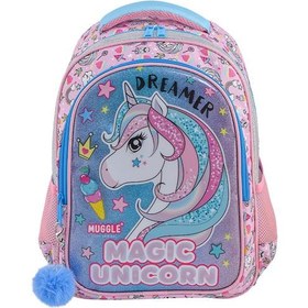 Resim Muggle Okul Çantası Unicorn Pembe Mu-7822 