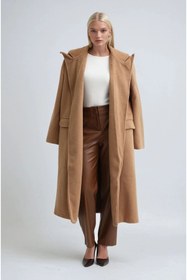 Resim Lijuri Bej Dokulu Basic Kuşaklı Kaban 7098 R9-J-K4 
