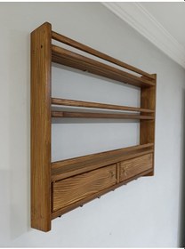 Resim Kardemir Mutfak Terek Rafı 60 70 Cm Ceviz 