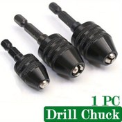 Resim 1 adet Anahtarsız Matkap Collet Chuck Dönüştürücü Alet, 1/4-İnç Altıgen Saplı Matkap Ucu Seti, 0.3-3.6mm/0.3-6.5mm/0.6-8.0mm, Metal, Güç Gerektirmez, Ev Dekorasyon Aletleri Aksesuarları için 