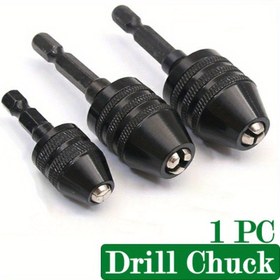 Resim 1 adet Anahtarsız Matkap Collet Chuck Dönüştürücü Alet, 1/4-İnç Altıgen Saplı Matkap Ucu Seti, 0.3-3.6mm/0.3-6.5mm/0.6-8.0mm, Metal, Güç Gerektirmez, Ev Dekorasyon Aletleri Aksesuarları için 